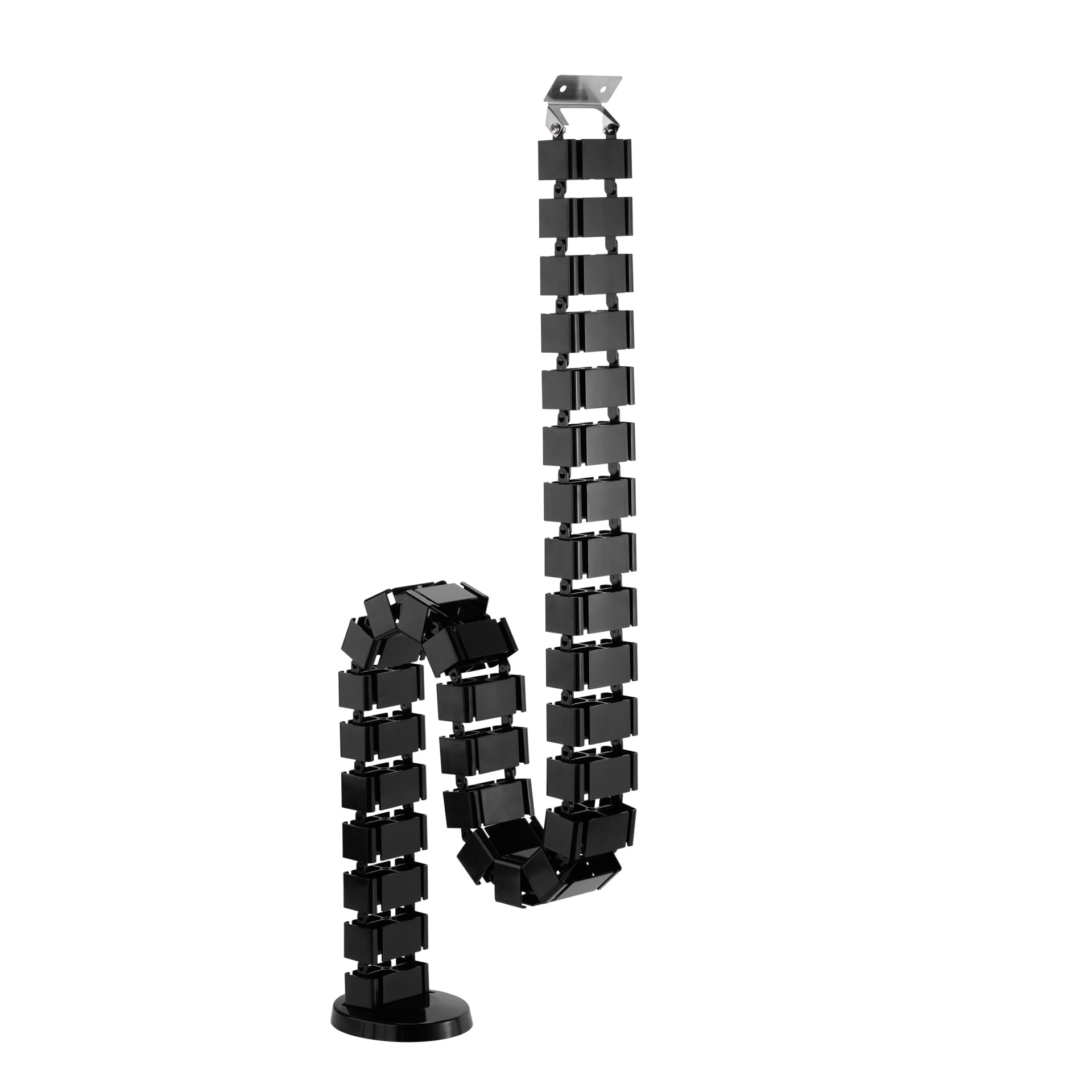 Mimoke Cable Management Square Cuba Slim Line Length 1285 mm Cable Hose Cable Management for Height-Adjustable & Fixed Desks (Black, Screws Mounting)