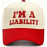 Unkamaty Funny Gag Trucker Hat I'm A Liability -Embroidery Funny Hats Adjustable Baseball Cap for Men WomenBlack