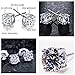 Drop Earrings Set White Gold 925 Silver Plated Rhinestone Stud Ear Cuffs for Women Zircon 2 Pack (Set1)