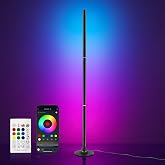 sylvwin Corner Floor Lamp,Smart Ambient Light for Gaming Room | Remote &amp; App Control,16 Million Colors &amp; 100+ Scene Modes, Music Sync ,RGB Color Changing Floor Lamp for Living Room