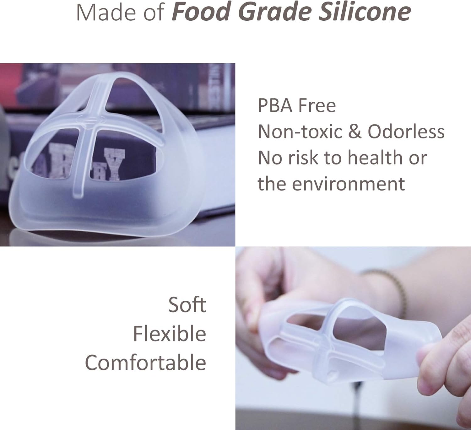 Silicone Mask Bracket Inner Support Frame for Homemade Cloth Mask Cool Mask Hack More Space for Comfortable Breathing Washable Reusable, 3pcs Clear: Home Improvement