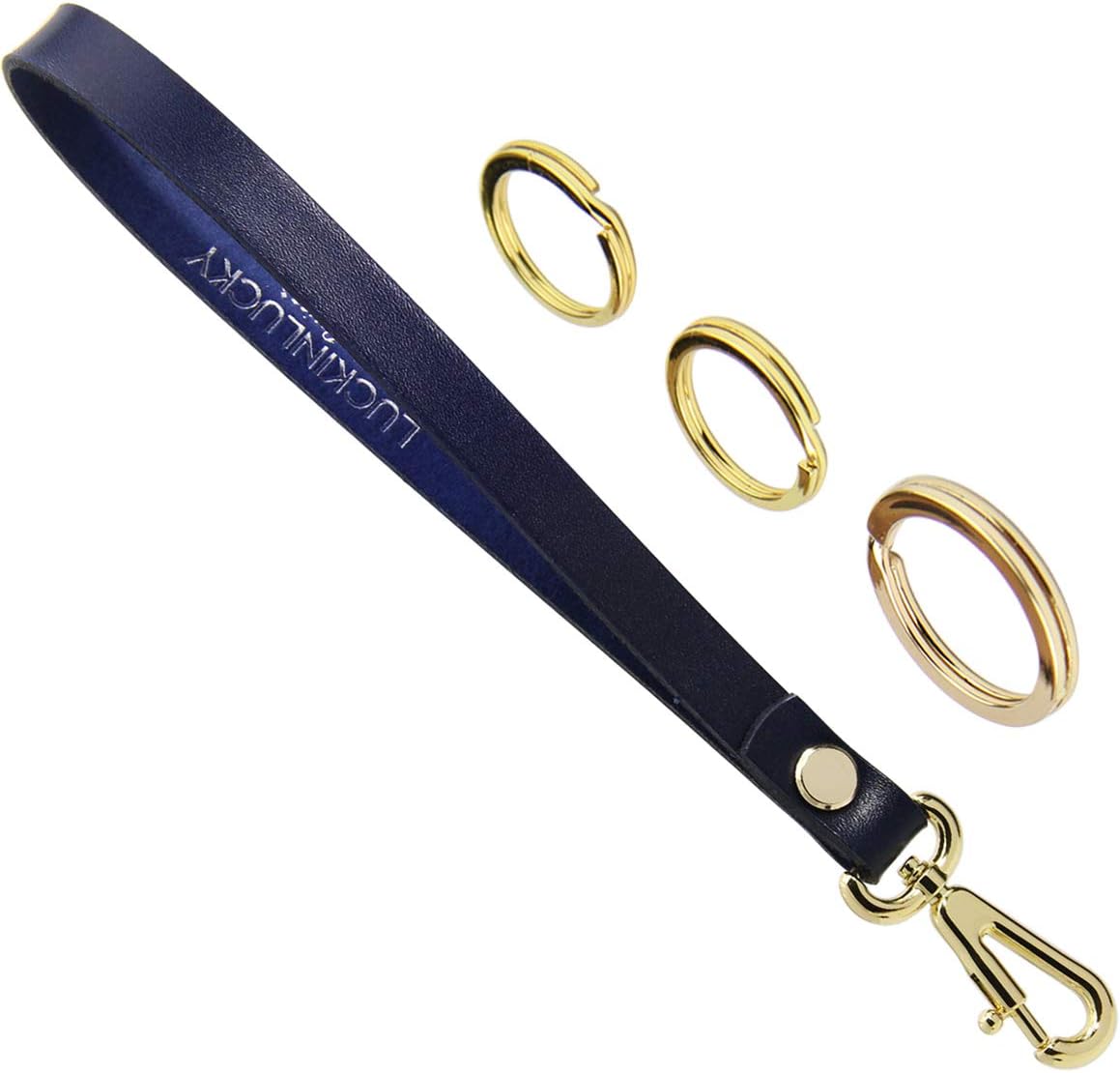 Wristlet Strap with Lock - Genuine Leather keychain, Wrist strap for Wallet/Keys/Purse/Clutch/Cellphone Wristlet