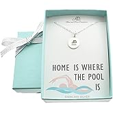 MOM & THREE DAUGHTERS Tiny Swimmer Charm Necklace In Sterling Silver | 18" Cable Chain | Gift For Swimmer | Girl Swim Charm