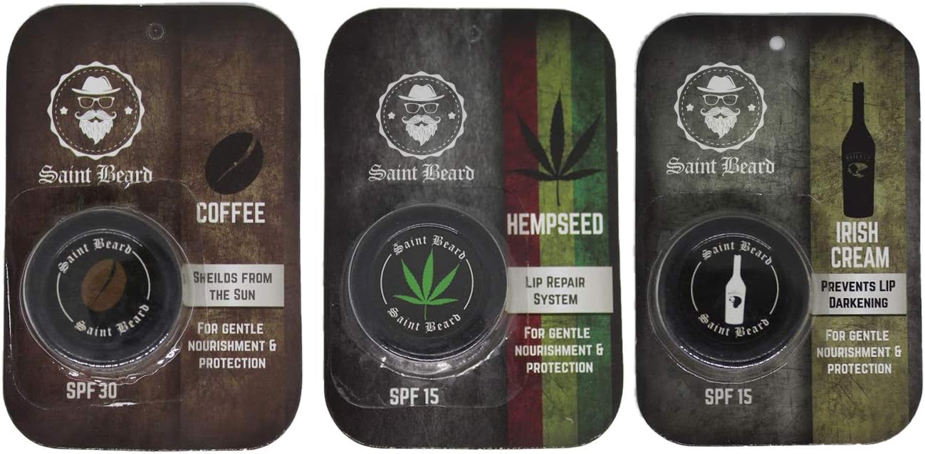 Saint Beard- Lip balm Hempseed,Coffee,Irish cream (Pack of 3)
