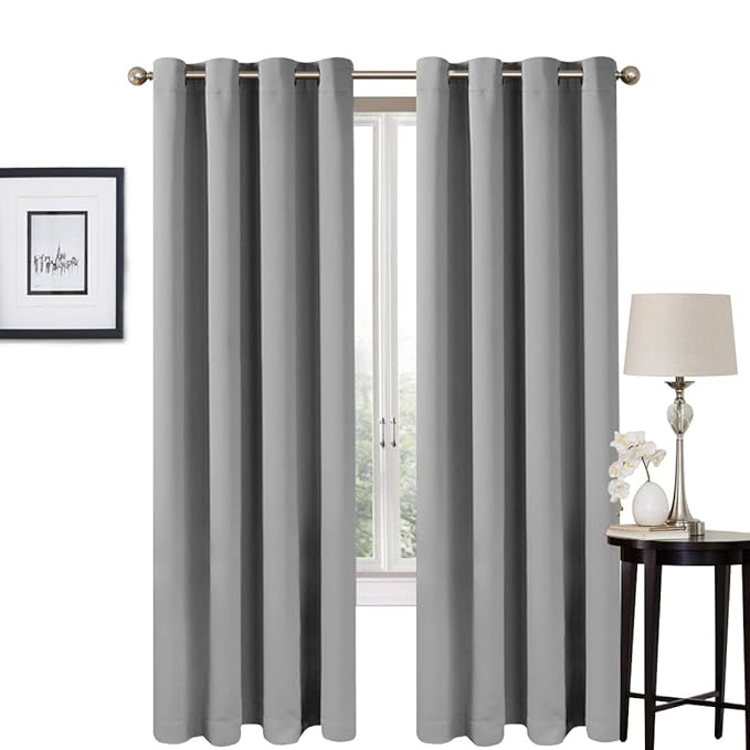 Blackout Curtains 2 Panels Set Thermal Insulated Window Treatment Solid
