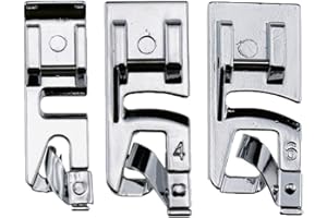 PannySewCraft Narrow Rolled Hem Foot Sewing Machine Hemmer Presser Foot 3 Pcs Set - Fits All Low Shank Snap-On Singer, Brothe