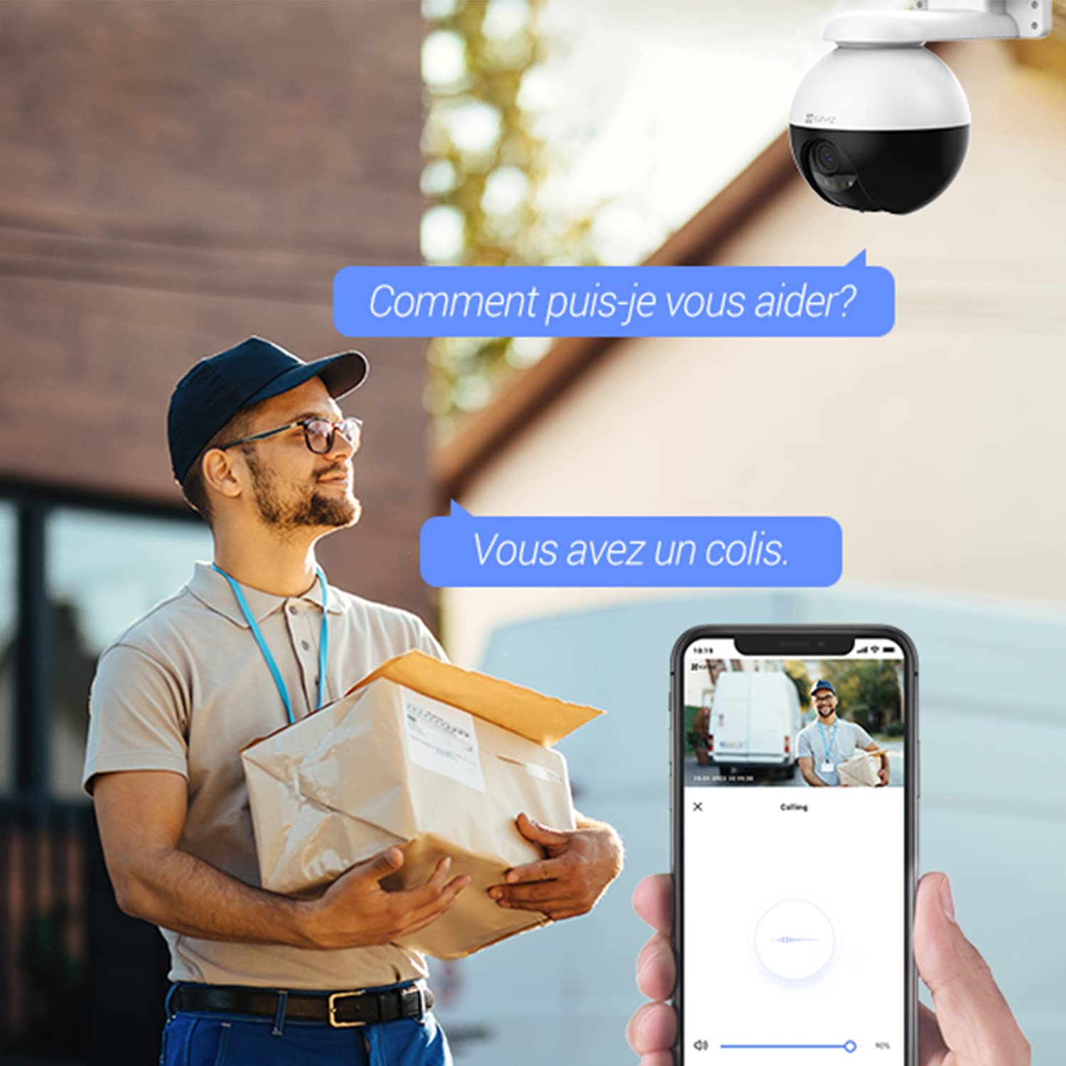 EZVIZ Outdoor Auto-Tracking Camera, 3K, 12 Pre-Set dots Tracking,360° Visual Coverage, Waterproof, Color Night Vision, AI-Powered Person and Vehicle Detection,Two-Way Talk| C8W Pro 3K (4mm)