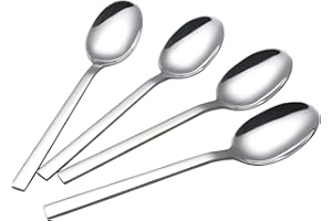 Nesmilers 12 Pieces Dinner Table Spoon, Stainless Steel Spoons Set, F