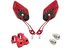 Nakazawa Bike Mirrors for Electric Bikes - 2 Pack Mirrycle Bike Mirrors, Handlebar Rearview Mirror, Bicycle Mirrors for Handlebars - Enhance Safety and Visibility on Your Electric (red)