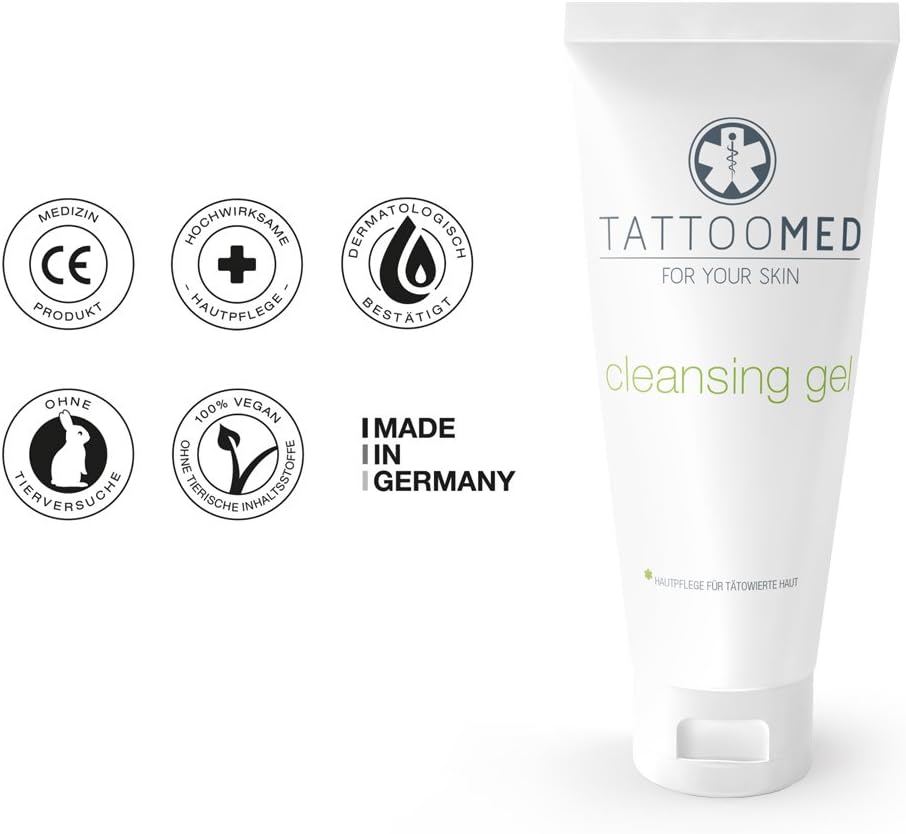 TattooMed Cleansing Gel - pH Neutral Sensitive Washing Gel for Healthy Tattoos - (1 x 25ml), Clear, 25 ml (Pack of 1) - Image 3