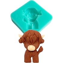 Highland Cow Silicone Mold - 3D Flexible Mould For Cake, Candy, Soap, Wax, Resin Crafts, Reusable & Easy Clean