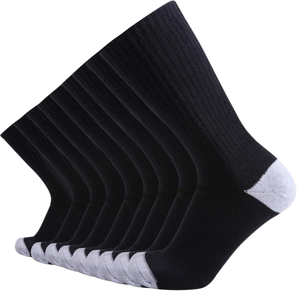 Amazon.com: Enerwear 10P Pack Men's Cotton Moisture Wicking Extra Heavy Cushion Crew Socks (10-13/shoe size 6-12, Dark Grey): Clothing