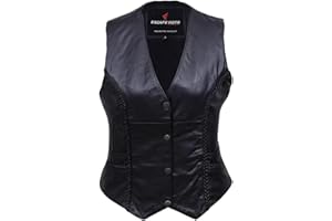 Motorcycle Genuine Leather Women Vest