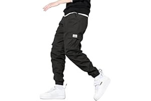 HOTake Men's Casual Cargo Pants Elastic Waist Drawstring Tapered Pants for Men Joggers Hiking Pants with Multi Pockets