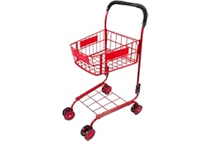 Leefasy Mini Shopping Cart Shopping Utility Cart Fun Kids Shopping Trolley Miniature Supermarket Handcart for Kids Decoration