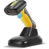 NETUM Upgraded QR Industrial Bluetooth Barcode Scanner with Charging Dock, Wireless 2D 1D Bar Code Reader 2600mAh Drop Protec