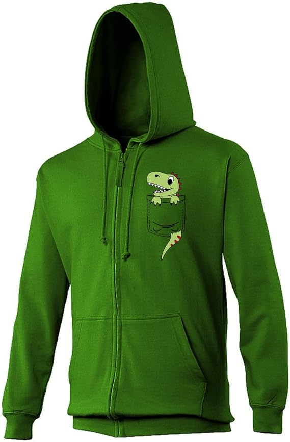 Unisex Zip Up Hoodie Pocket Dinosaur Dino Cute Character Print: Amazon ...