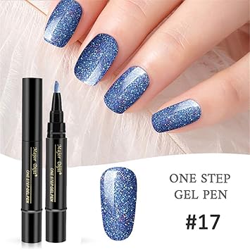One Step Gel Lacquer Nail Painting Varnish Pen 3 In 1 Colors Nail