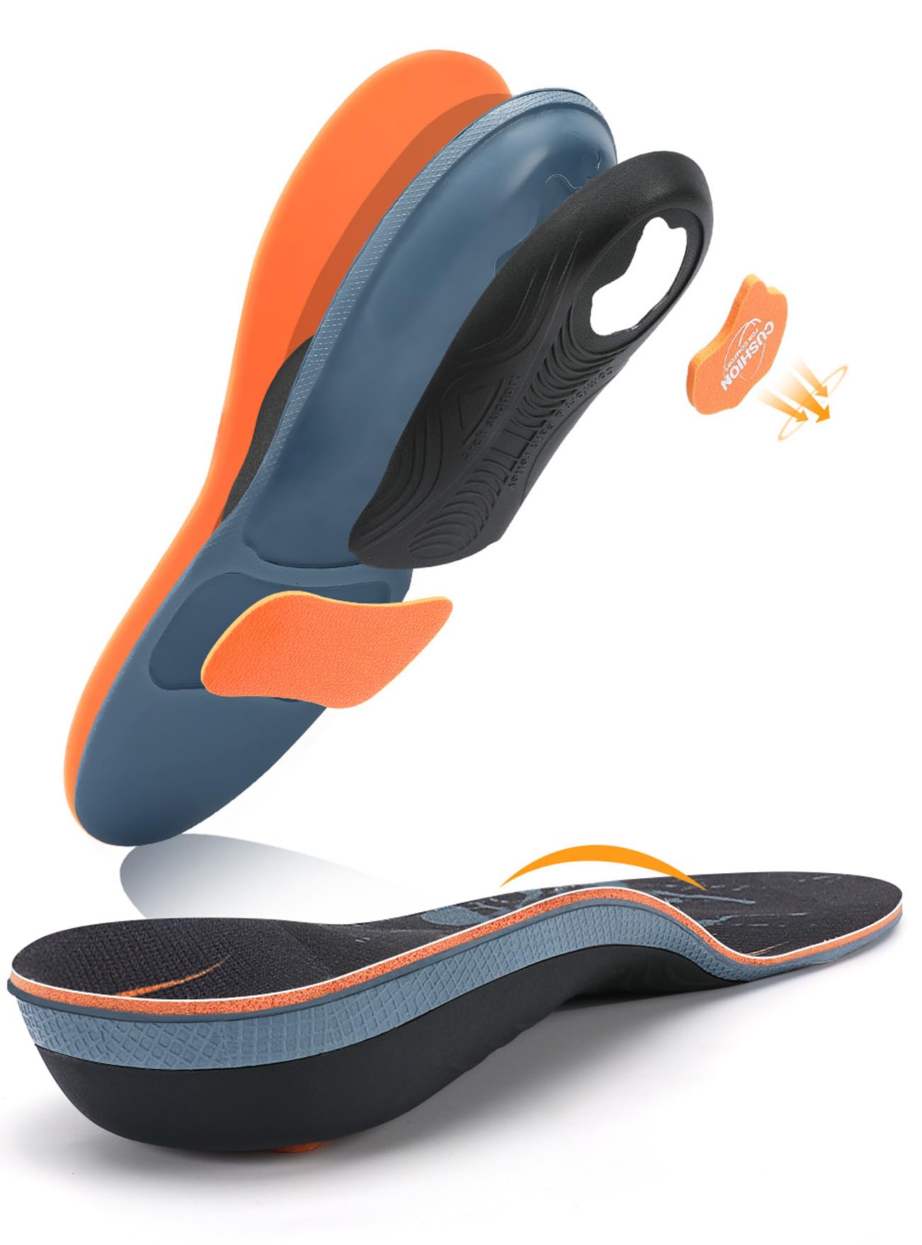 Photo 1 of Plantar Fasciitis Insoles Arch Support Inserts for Men & Women - 220+ lbs Heavy Duty Cushion Orthotic Inserts - Foot Pain Relief for Flat Feet - Arch Pain - Heel Pain - for Standing All Day
