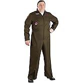 Plus Size Top Gun Flight Suit Halloween Costume | Maverick Fighter Jet Pilot Jumpsuit Uniform for Adults 6X