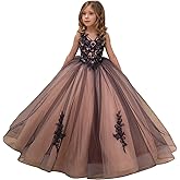 Flower Girl Dress Kids Lace Applique Pageant Ball Gown Prom Dresses