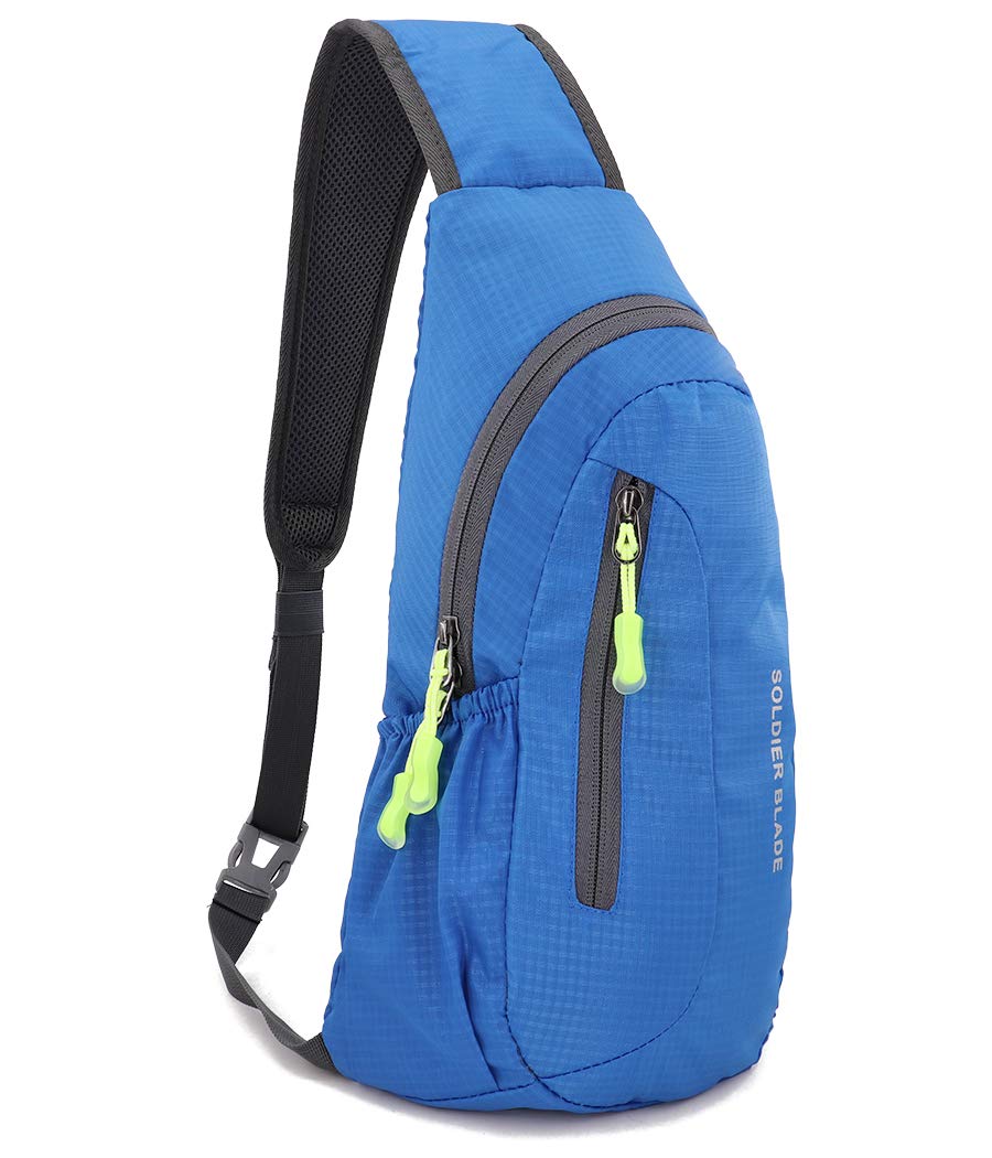 Gisdanchz Small Rucksack for Men Waterproof, Lightweight Sports Cross Body Chest Bag One Strap Shoulder Bags for Men Women Personal Pocket Small Travel Bag for Gym Sport, Sling Backpack Bags, Blue