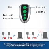 TOPENS M12 Remote 4-Button Fob for Swing Sliding Gate Opener 2-Pack view 4
