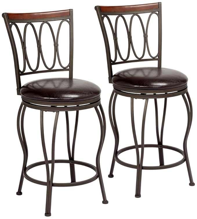 Cyrus Bronze 24" Swivel Counter Stools Set of 2 Review