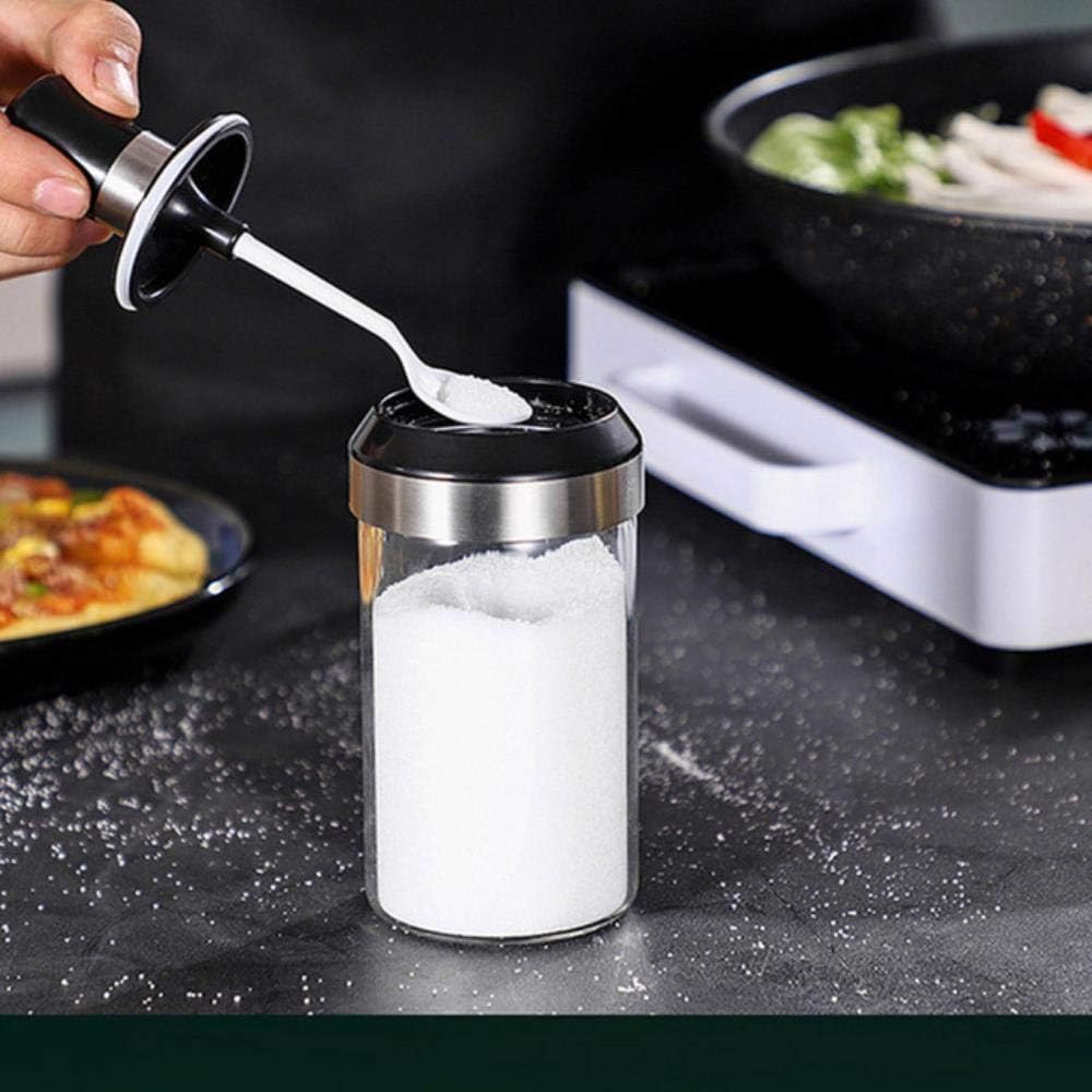Salt Dispenser With Spoon I use salt flakes in it and sprinkle on