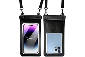 SUNG CHY IPX8, 7.4Waterproof Phone Pouch, Universal Fit(iPhone 16 15 14 13 Plus Pro, 12 11 Pro, XR X 8 7 6S Plus SE, Galaxy S25 S24 S23 S20 Series Pixel, Lanyard Included (Black) 1pack