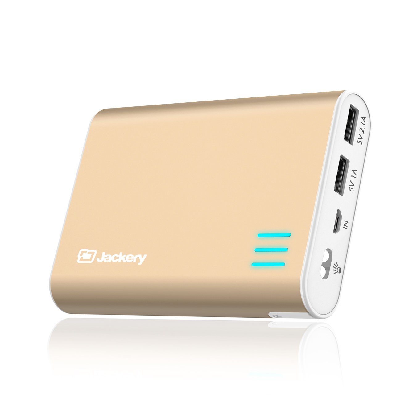 Power Bank, Jackery Giant 12000mAh Premium Dual USB 3.1A External Battery (Panasonic Cell) Portable Battery Charger, and Travel Charger for iPhone, iPad, Samsung, and Other devices (Gold)