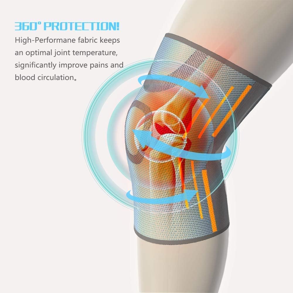 KGONE Knee Support (Pair) Compression Sleeves for Men and Women - Knee Brace for Arthritis, Joint Pain, Injury, Tennis, Gym, Cycling, Running, Squats, Sports - Image 5