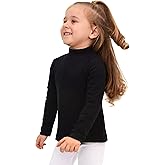 Lilax Girls' Basic Long Sleeve Mock Turtleneck Cotton T-Shirt
