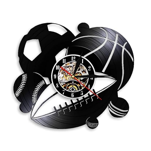 Sport Ball Combo Vintage Vinyl Record Reloj de Pared Atleta ...