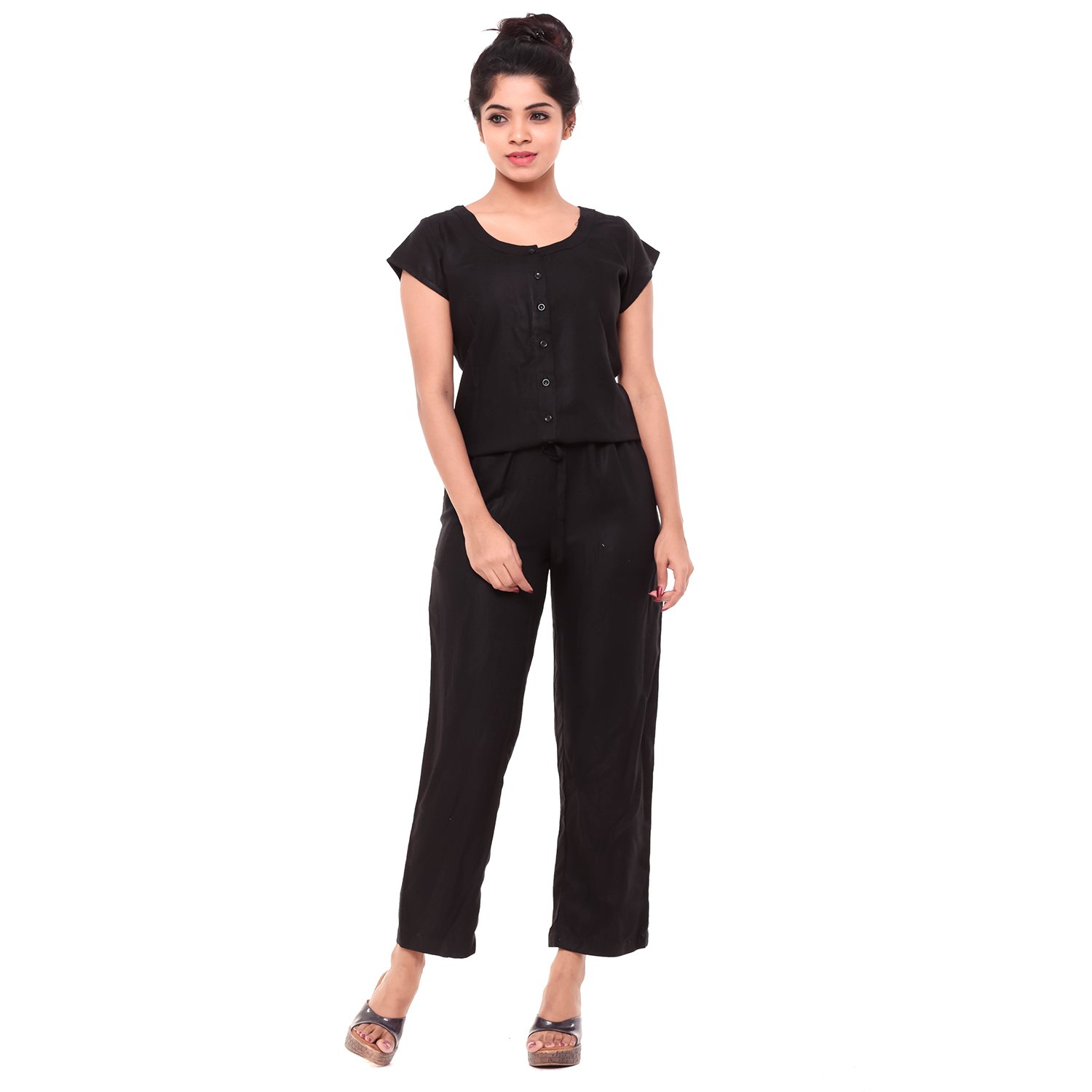 easy 2 wear &reg; womens jumpsuit black (pant style) s,m,l,xl,xxl,xxxl
