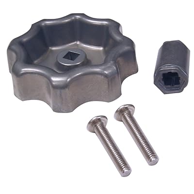 Mango de espiga de agua del grifo exterior Danco | Mango de manguera Bibb de rueda redonda de reemplazo | Incluye tornillos | Metal (10006), Plata/Pewter