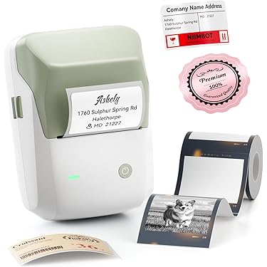 Miniprinter, Draagbare Draadloze Bluetooth Inktloze Thermische Printers, 200 DPI Thermische Labelprinter, Veelzijdige Zakprinter, voor Stickers, Adres, Labeling, Mailing, Thuis(Roze
