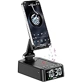 Gifts for Men and Women, Phone Stand with Bluetooth Speaker and 360° Rotable Angle Adjustable Phone Holder for Desk with HD Subwoofer Sound Fits Phones,Tablet, Birthday Gifts for Boys/Girls (Black)