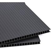 Corrugated Plastic Sheet for Indoor Outdoor - 3/16 in Thick Poster Board | 24x36 Inches Pack of 2 Black Board Sheets Waterproof Coroplast Lightweight Blank Yard Signs