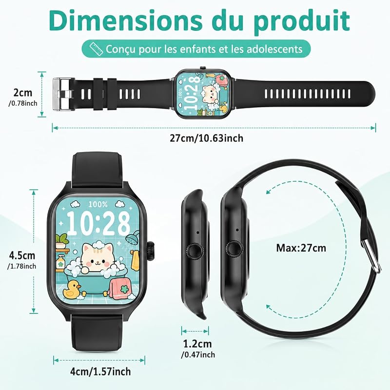 Smartwatch Kinder Smartwatch für Jungen und Mädchen, Fitnessuhr Kinder mit Spielzeugen, Kinderuhr