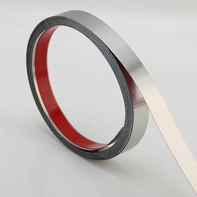 Trimold Peel and Stick Stainless Steel Wall Trim 5m x 1cm Brushed Silver