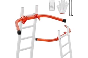 VALLISCO Ladder Stabilizer with Standoff Arms,15.7"*13.3"Roof Hook Ladder with Wing Span/Wall Extension Accessory, Heavy Duty Steel Ladder Standoff for Roof Gutter (HKJC-PHQ-120)
