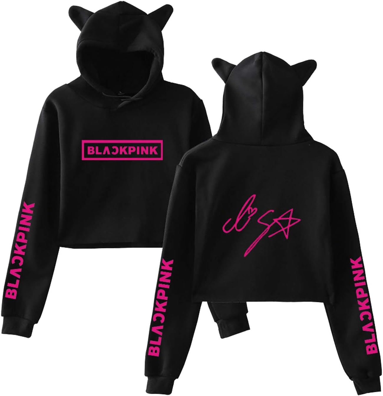 Xllife Kpop Blackpink Hoodie Crop Tops Lisa Rose Jisoo Jennie Sweater Jacket