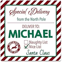 Amazon.com: 12 Personalized Santa Gift Label Stickers ...