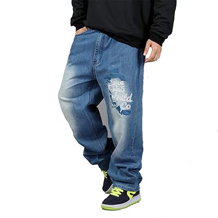 Yaxuan Vaqueros Holgados Para Hombres Pantalones De Mezclilla Para