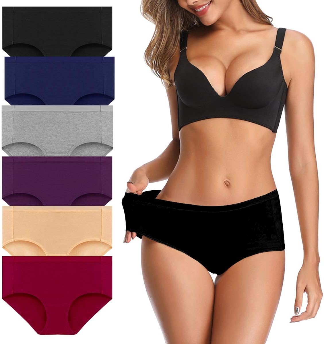 OLIKEME Womens Underwear Mid Waist Full Coverage Breathable Ladies Briefs Panties for Women at  Women’s Clothing store