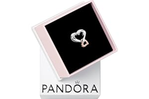 PANDORA Two-tone Openwork Infinity Heart Charm - Gift for Her - Compatible with PANDORA Moments - PANDORA Rose & Sterling Sil