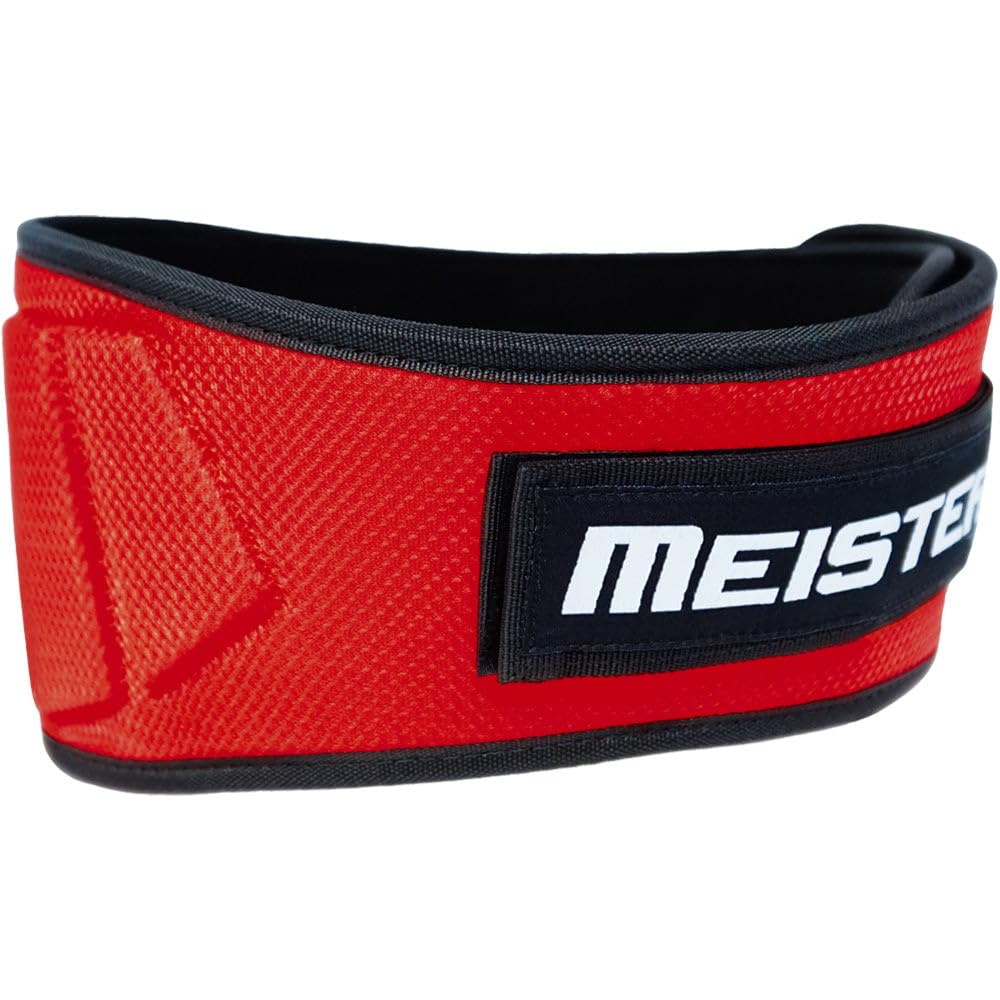 Meister Contoured Neoprene Weight Lifting Belt 6" Back Support - Red - XX-Large