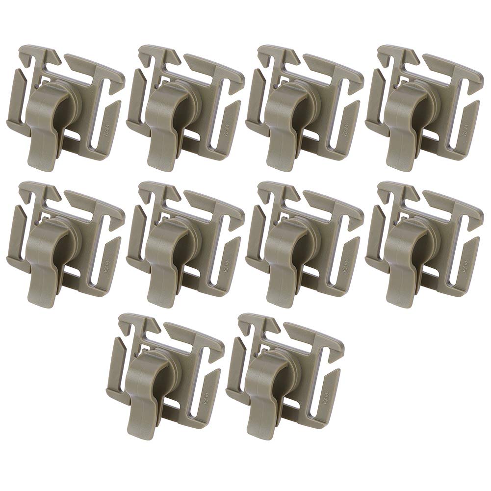 Alomejor Drink Tube Clip 10 pcs Hydration Packs Water Bladder Bag Drink Tube Clip Holder For Bag Backpack(Brown)