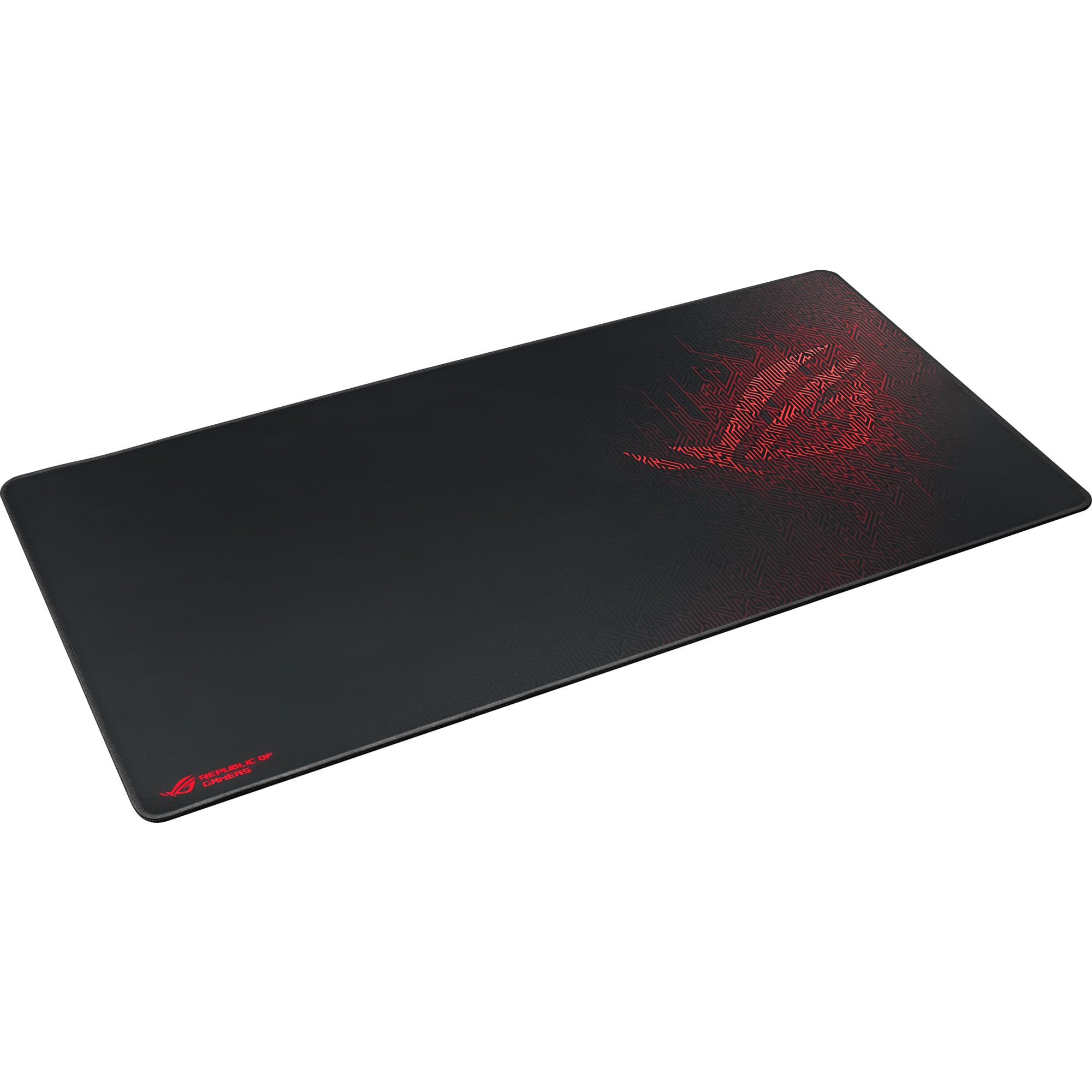 ASUS ROG Sheath Extended gaming mouse pad with soft cloth design, Durable anti-fray stiching and Non-slip ROG red rubber base